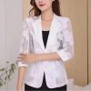 Women slim Jacket Thin Cardigan Clothing Hollow Lace Three-quarter Sleeve Three Quarter Suit Top Ladie