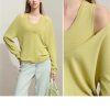 Women's Lazy Knit Vest - Solid U-Neck Sweater Top for Casual Spring Wear