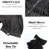 Victorian Blouse Womens Gothic Shirt Vintage Long Sleeve Lotus Ruffle Tops