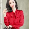 Ladies' Summer Chiffon Top Long-Sleeved for Office Wear Breathable Blouse for Women