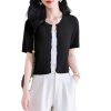 Women's Knitwear Hollow Out Cardigan Summer Short Sleeve Shawl Top Outerwear