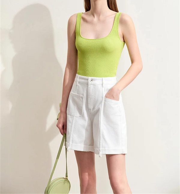 Women's Chilled Silk Camisole - U-Neck Refreshing Undershirt for Summer Minimalist Basics
