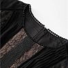 Women's Retro Lace Spliced Chiffon Dress Round Neck Hollow Layered Elegant Party Festive Dresses