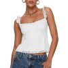 Women Y2k Lace Trim Tank Tops Teen Girl Fairycore Sleeveless Solid Going Out Streetwear Summer Crop Camisole