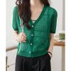 Women's Knitwear Thin Hollow Out Shawl Short Sleeve Ice Silk Outerwear Casual Top