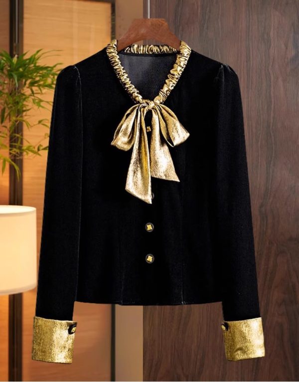 Ladies' Summer Chiffon Long-Sleeved Top for Club Gatherings Library Visits Study Sessions Blouse for Women