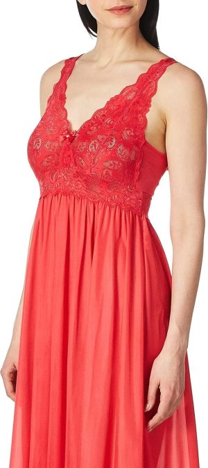 Women’s Long Lace Bodice Nightgown  | 53” Length Sleeveless Gown