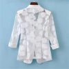 Women slim Jacket Thin Cardigan Clothing Hollow Lace Three-quarter Sleeve Three Quarter Suit Top Ladie