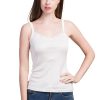 Women’s 100 Percent Mulberry Silk Knit Lace Camisole Vest Sleepwear with Straps