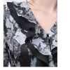 Ladies' Lightweight Chiffon Shirt Long-Sleeved for Summer Work and Travel Printed Top Blouse for Women