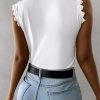 Womens Lace Tank Top Blouse Sleeveless Summer Casual Crew Neck Slim Fit Hollow Out Shirt