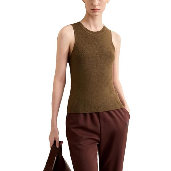 Women's Knitted Sweater Vest - Stripe Design O-Neck Inner Layer Top for Autumn Minimalist Style