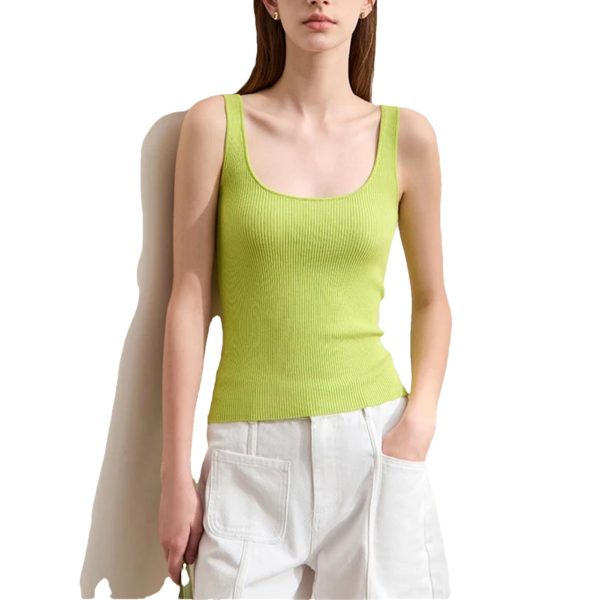 Women's Chilled Silk Camisole - U-Neck Refreshing Undershirt for Summer Minimalist Basics