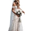 Women's Bohemian Wedding Dresses Sweetheart Mermaid Lace Bridal Gown