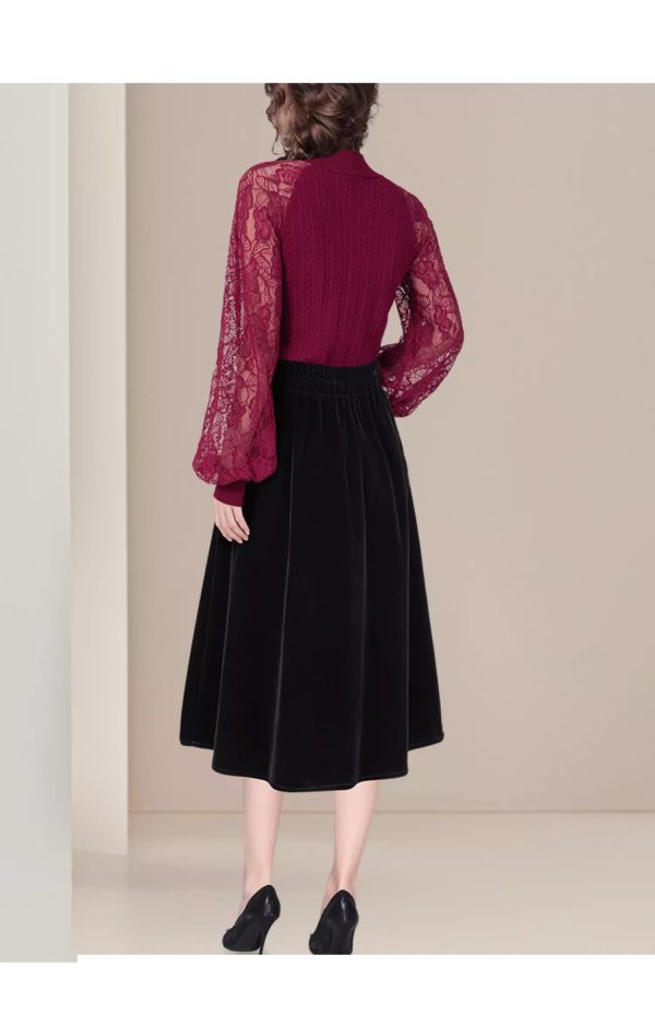Ladies' Summer Long-Sleeved Chiffon Shirt with Lace & Embroidery for Weddings Galas Blouse for Women
