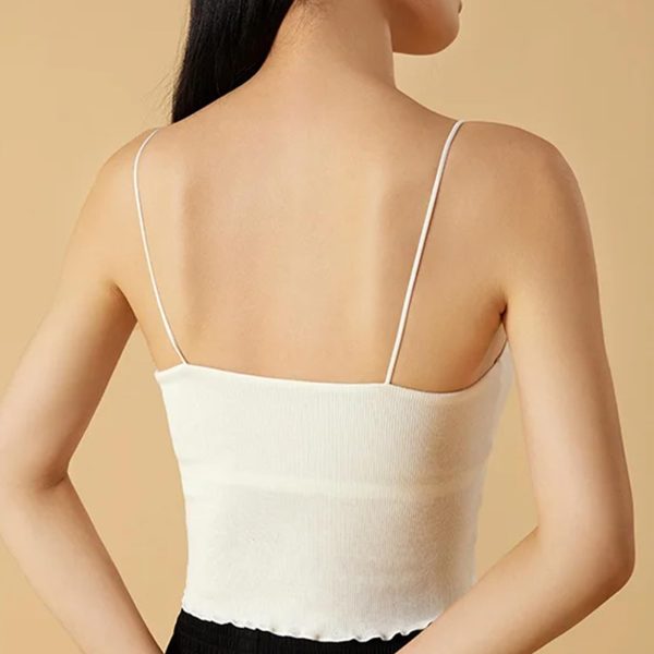 Women’s Mulberry Silk Camisole Top with Chest Cushion Comfortable Vest