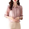 Ladies' Summer Chiffon Long-Sleeved Top for Casual Work Print Blouse for Women