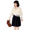 Women's Lace Collar Shirt Spring Korean Style Elegant Long Sleeve Tops