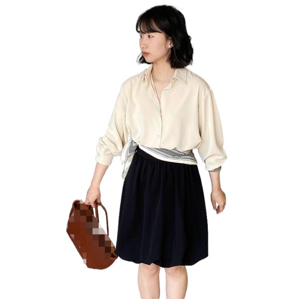 Women's Lace Collar Shirt Spring Korean Style Elegant Long Sleeve Tops