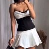 Women Side‑Zipper Tube Vest, Off‑Shoulder Sleeveless Top