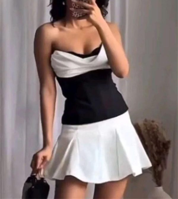 Women Side‑Zipper Tube Vest, Off‑Shoulder Sleeveless Top
