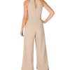 Women's Sleeveless Knot Neck Wide Leg Jumpsuit, Elegant and Dress