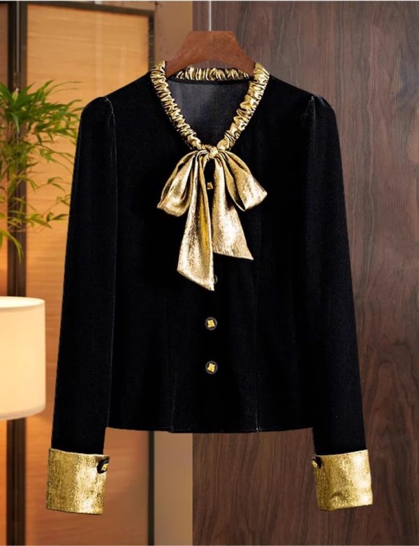 Ladies' Summer Chiffon Long-Sleeved Top for Club Gatherings Library Visits Study Sessions Blouse for Women