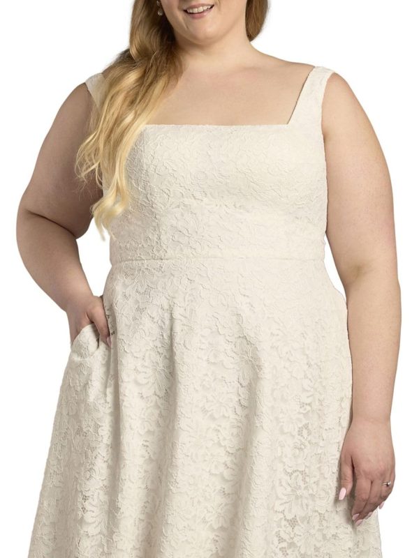 Tank Square Neck Lace A-Line Wedding Dress