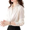Ladies' Summer Chiffon Top Long-Sleeved for Office Vacation Daily Soft Blouse for Women
