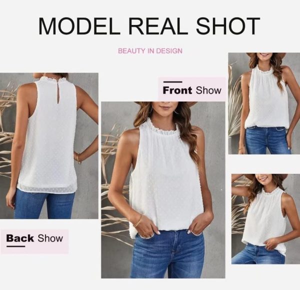 Womens Casual Sleeveless Shirts Halter Neck Leopard Print Tank Top and Blouses