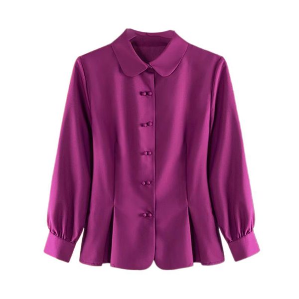61Ti4XQ8eJL.jpg Ladies' Summer Long-Sleeved Chiffon Shirt for Business Meetings Trade Shows Corporate Events Blouse for Women