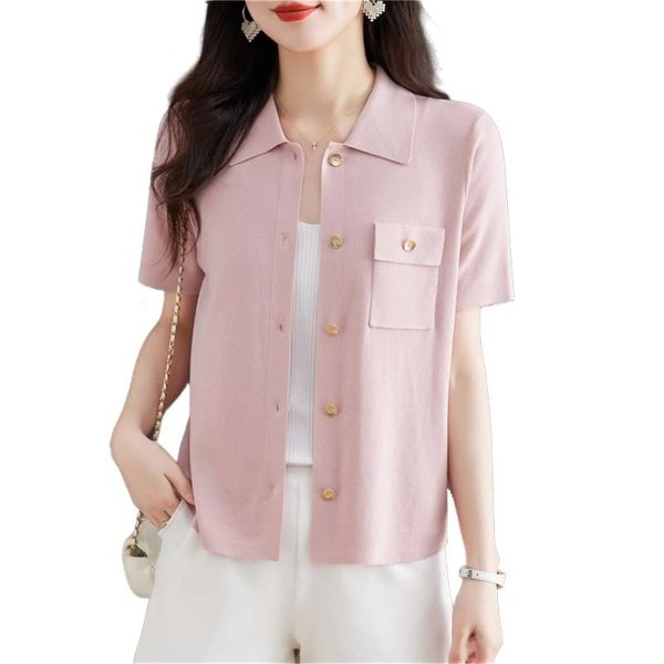 Women's Knitwear Cardigan Thin Summer Short Sleeve Shawl Casual Top