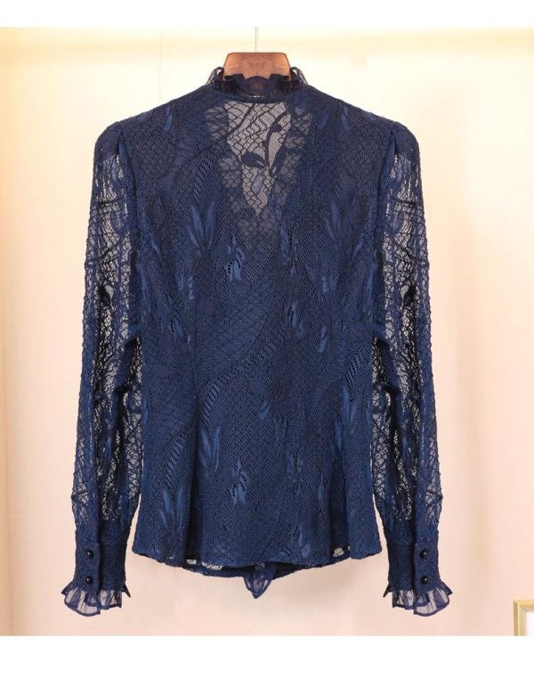 Ladies' Summer Long-Sleeved Chiffon Top for Holiday Parties Ceremonies Blouse for Women