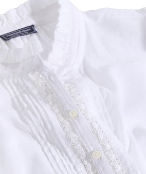 Women's Ruffle Sleeve Lace Inset Top