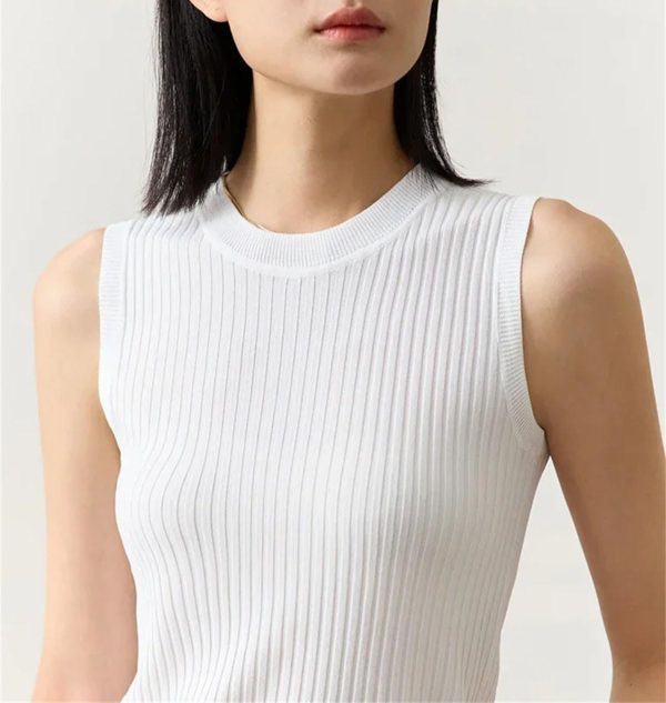 Women's Knitted Camisole Vest - O-Neck Straight Tank for Casual Summer Wear
