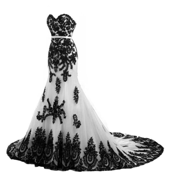 Mermaid Long Tulle Gold Lace Corset Sweetheart Wedding Dresses with Sash