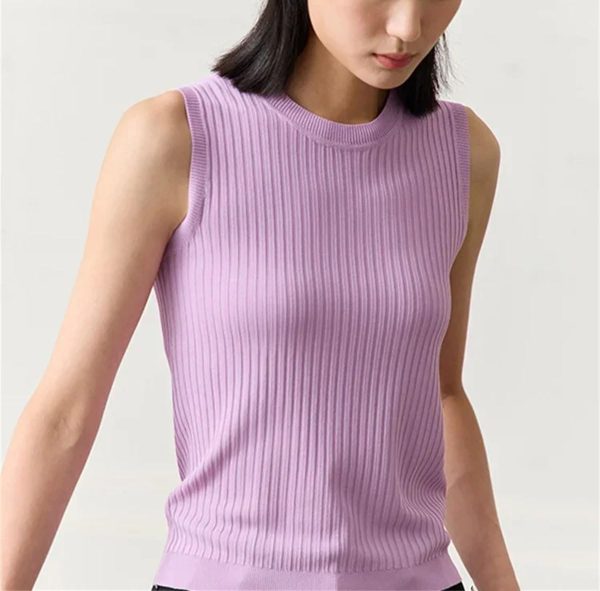 Women's Knitted Camisole Vest - O-Neck Straight Tank for Casual Summer Wear