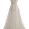Lace Train Wedding Dress for Bride Aline Applique Bride Dress Long Tulle Off Shoulder Strapless