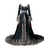Vintage Long Sleeves Formal Evening Gowns A Line Women Gothic Dresses
