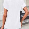 Blouses for Women Dressy Casual Petal Short Sleeve Business Work Tops Ladies Lace V Neck Summer Trendy Shirts