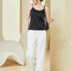 Women's Silk Camisole 93% Mulberry Silk 7% Spandex Padded Bralette Tube Top Tank Black White Gray