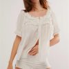 Women Lace Trim Cardigan Shirt Short Sleeve Button Down Ruffle Hem Blouse Summer Boho Tops Y2K Going Out Tops