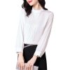Ladies' Summer Lightweight Chiffon Shirt Long-Sleeved Business Casual Blouse for Women