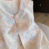 Women's Spring Summer Chinese Style Lace Embroidered National Style Vest Sleeveless Top
