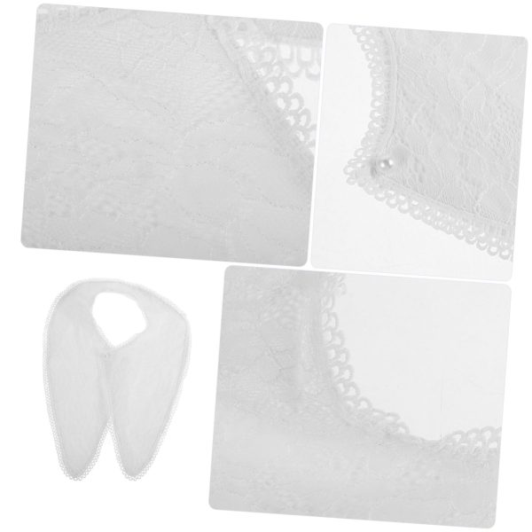 Detachable Floral Lace Cape Shawl with Bow Tie Elegant Fake Collar for Women Versatile Summer Accessory for Sun Protection and