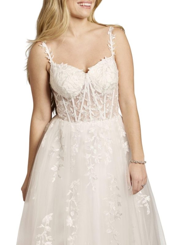 61fTd6n4bL.jpg Lace Applique and Tulle Illusion Corset Ball Gown