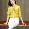 Ladies' Summer Chiffon Top Long-Sleeved for Office Wear Breathable Blouse for Women