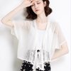 Women's Knitwear Summer Hollow Out Cardigan Short Sleeve Casual Top