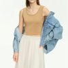 Women's Letter Label Camisole - O-Neck Knitted Vest Top for Autumn Basics
