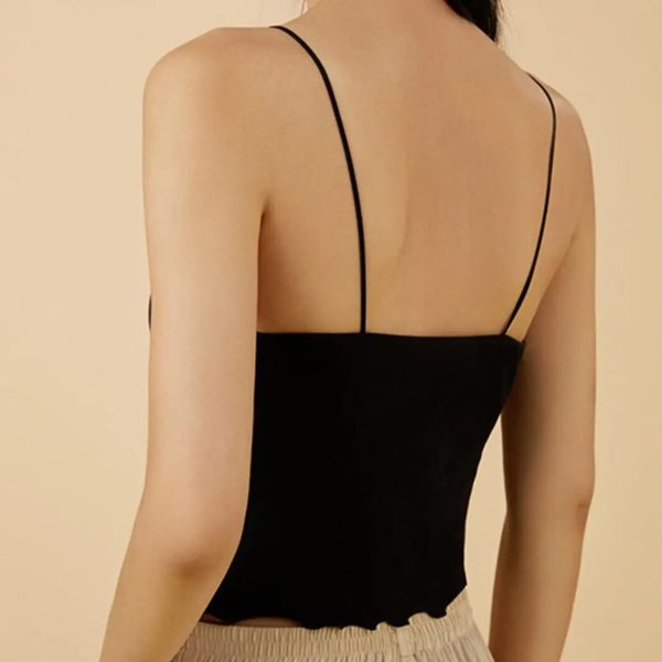 Women’s Mulberry Silk Camisole Top with Chest Cushion Comfortable Vest
